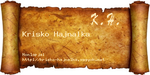 Krisko Hajnalka névjegykártya